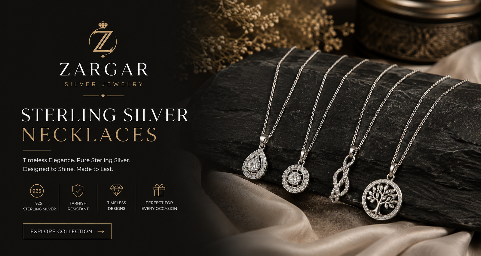 Sterling silver necklaces by Zargar