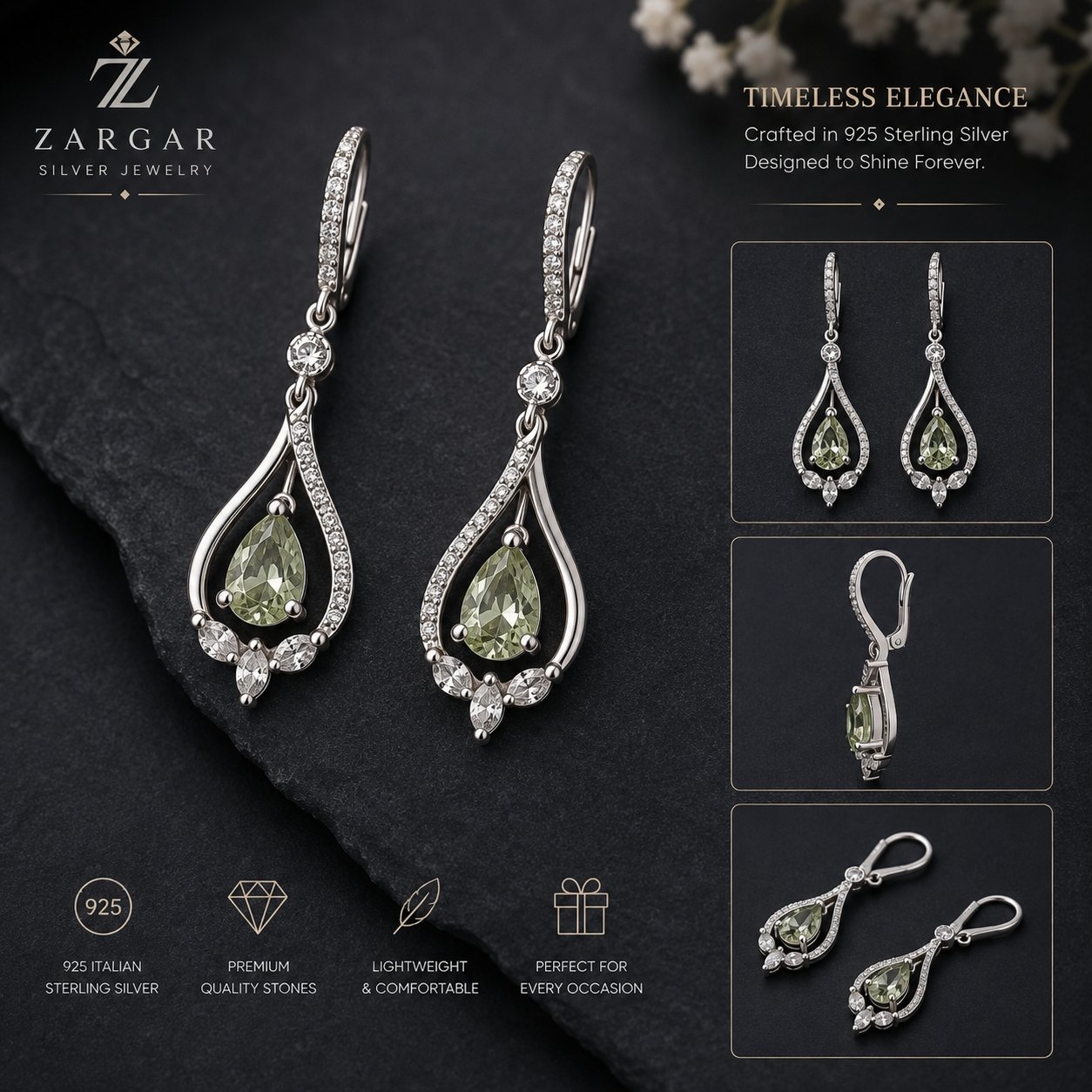Blushing Aura Silver Earrings