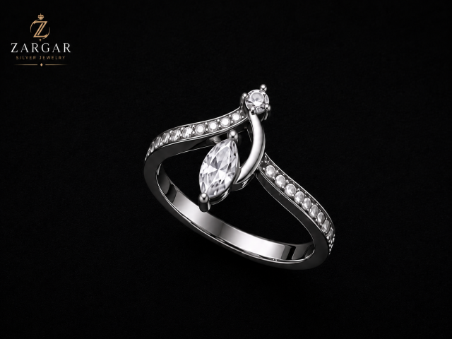 Lumina white Silver Ring