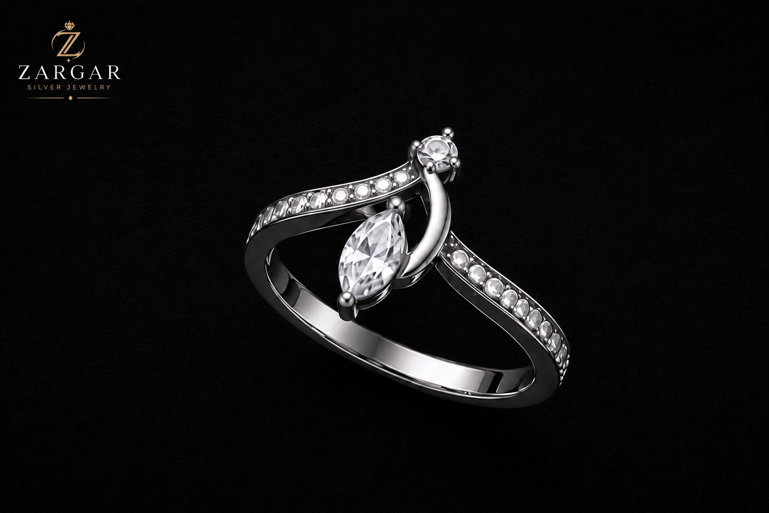 Lumina white Silver Ring